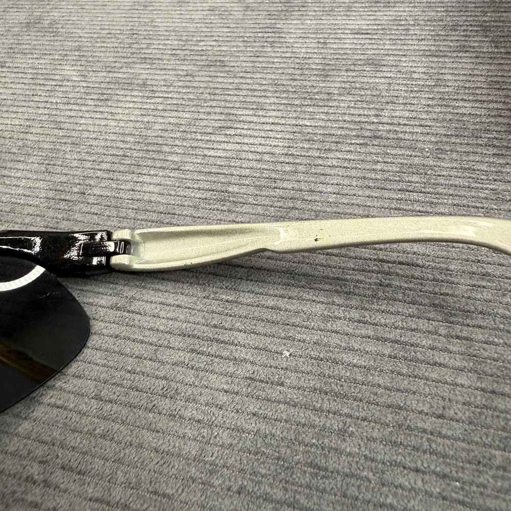 SOS Grind 8133 Y2k Sunglasses Black Silver Wrap Around Sport Curved Lenses